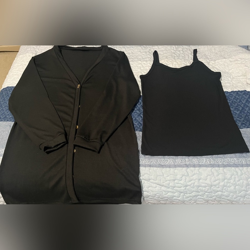 3 piece black knitted matching outfit